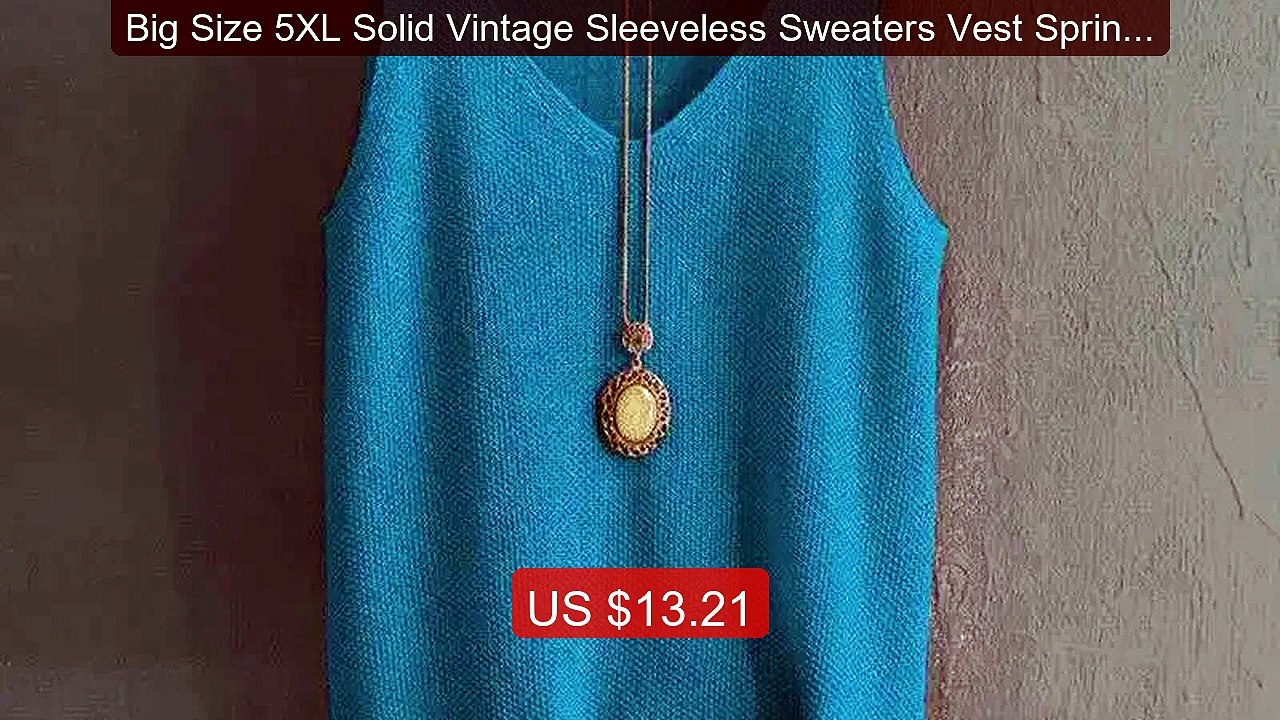 Big Size 5XL Solid Vintage Sleeveless Sweaters Vest Spring Autumn L... -- Top Rated 2026 | Buy Now!