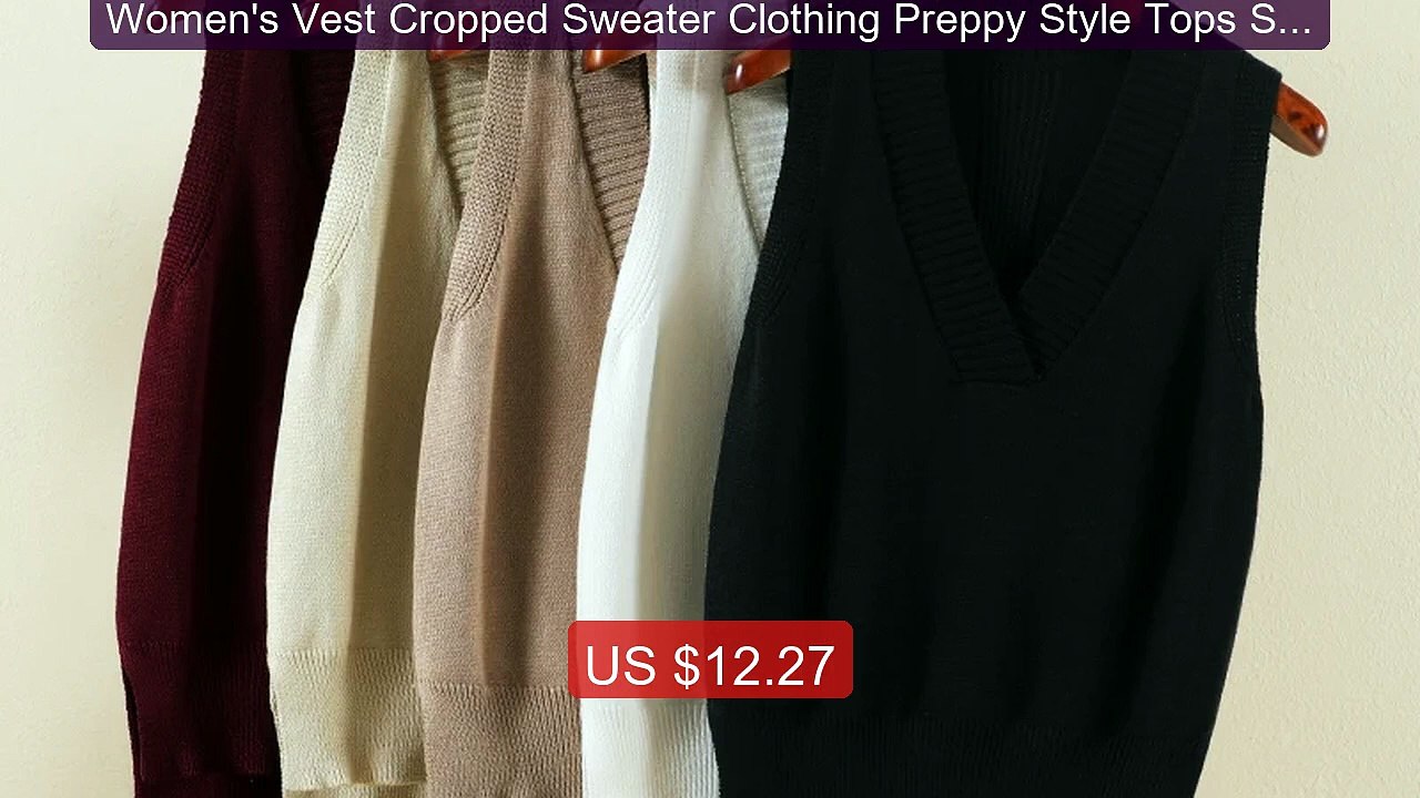 Women's Vest Cropped Sweater Clothing Preppy Style Tops Sweate... -- Hot Deal 2026 | Limited Offer!