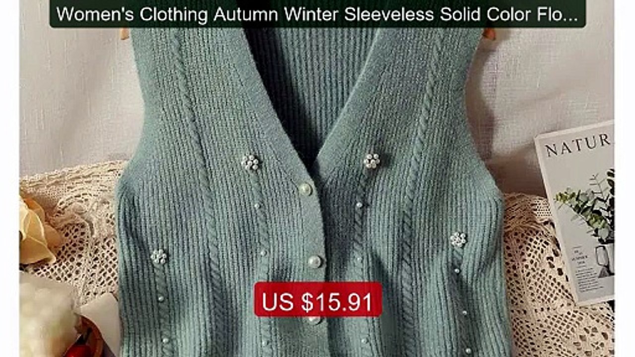Women's Clothing Autumn Winter Sleeveless Solid Color Flower S... -- Hot Deal 2026 | Limited Offer!