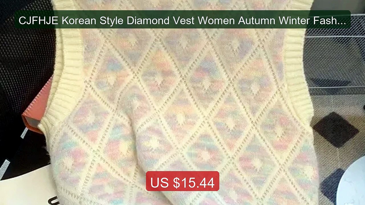 CJFHJE Korean Style Diamond Vest Women Autumn Winter Fashion ... -- Amazing Value 2026 | Must Have!
