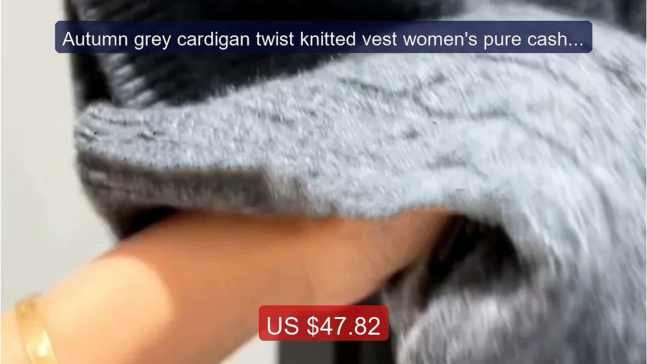 Autumn grey cardigan twist knitted vest women's pure cashmere... -- Amazing Value 2026 | Must Have!