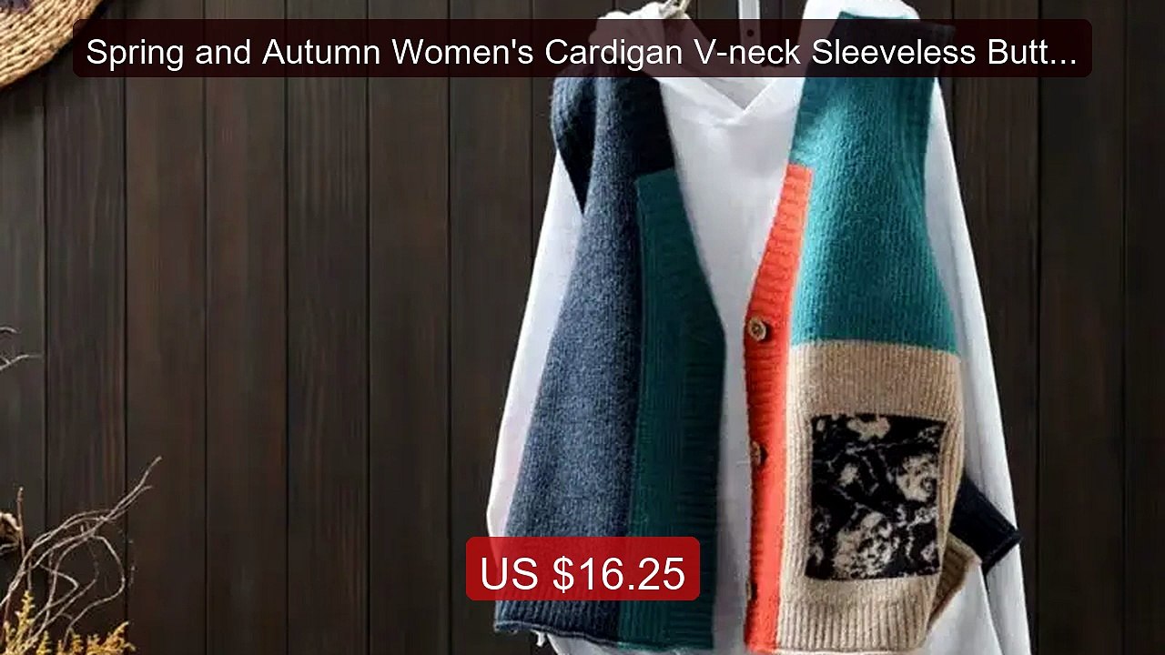Spring and Autumn Women's Cardigan V-neck Sleeveless Button... -- Top Pick 2026 | Unbeatable Price!