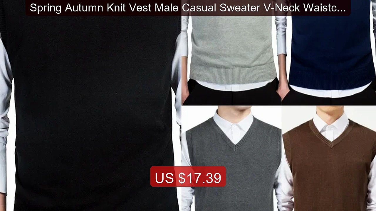 Spring Autumn Knit Vest Male Casual Sweater V-Neck Waistcoat M... -- Best Buy 2026 | Great Quality!