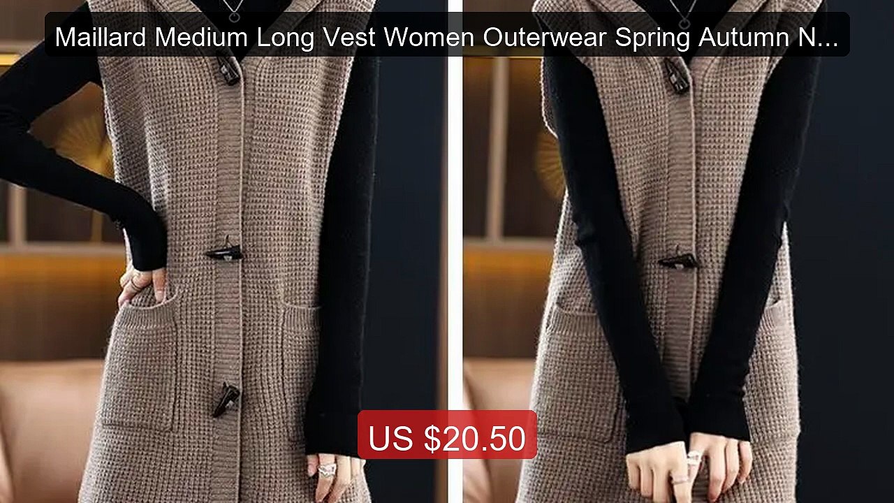 Maillard Medium Long Vest Women Outerwear Spring Autumn New Intern... -- Best Deal 2026 | Shop Now!