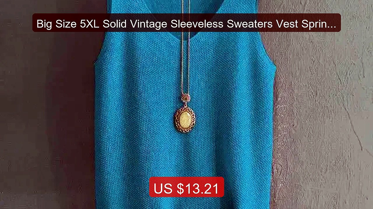 Big Size 5XL Solid Vintage Sleeveless Sweaters Vest Spring Autumn ... -- Best Deal 2026 | Shop Now!