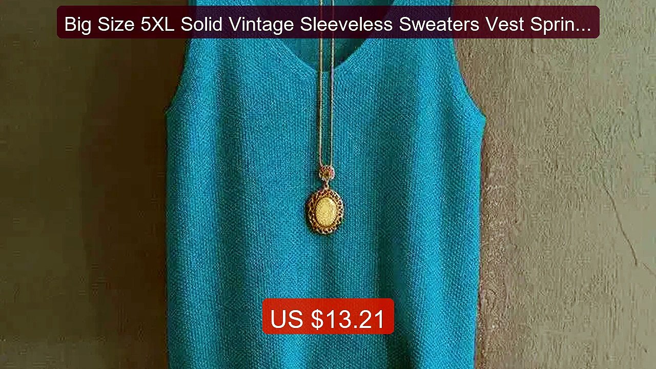 Big Size 5XL Solid Vintage Sleeveless Sweaters Vest Spring ... -- Top Pick 2026 | Unbeatable Price!