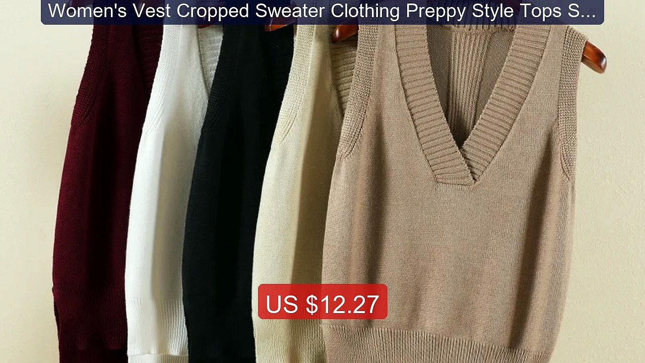 Women's Vest Cropped Sweater Clothing Preppy Style Tops Sweat... -- Amazing Value 2026 | Must Have!
