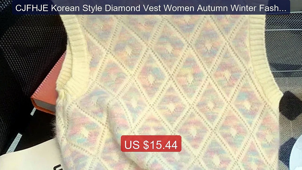 CJFHJE Korean Style Diamond Vest Women Autumn Winter Fashion S... -- Best Buy 2026 | Great Quality!