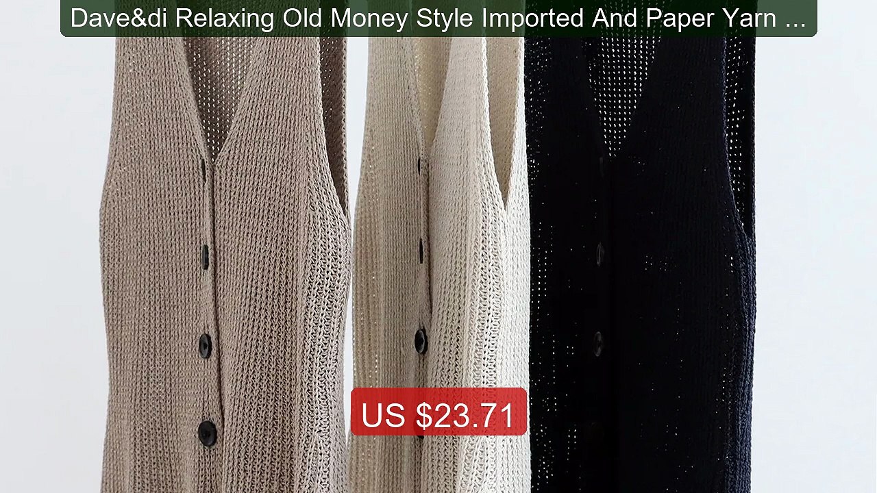 Dave&di Relaxing Old Money Style Imported And Paper Yarn V-nec... -- Best Buy 2026 | Great Quality!