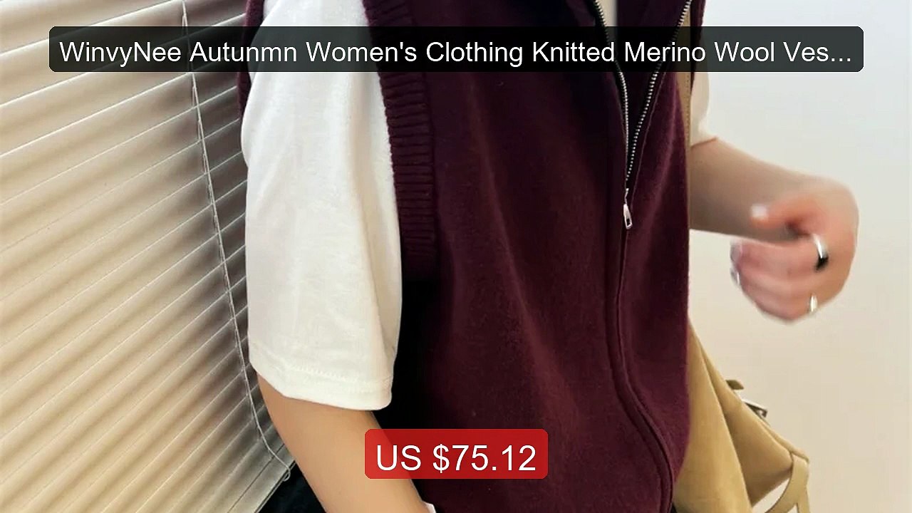 WinvyNee Autunmn Women's Clothing Knitted Merino Wool Vest ... -- Top Pick 2026 | Unbeatable Price!