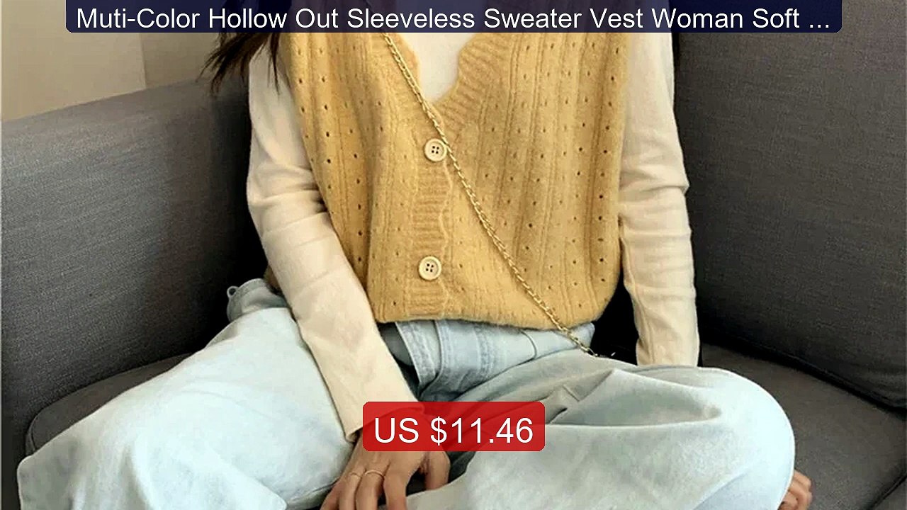 Muti-Color Hollow Out Sleeveless Sweater Vest Woman Soft Slim Fit K... -- Top Rated 2026 | Buy Now!