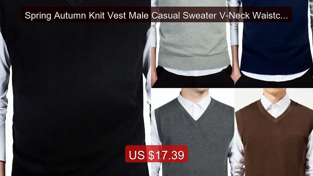Spring Autumn Knit Vest Male Casual Sweater V-Neck Waistcoat M... -- Best Buy 2026 | Great Quality!
