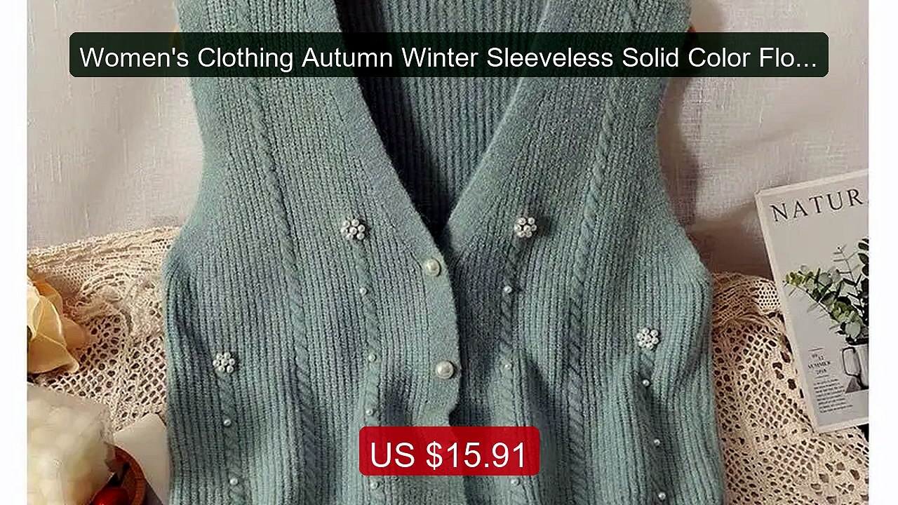 Women's Clothing Autumn Winter Sleeveless Solid Color Flower S... -- Hot Deal 2026 | Limited Offer!