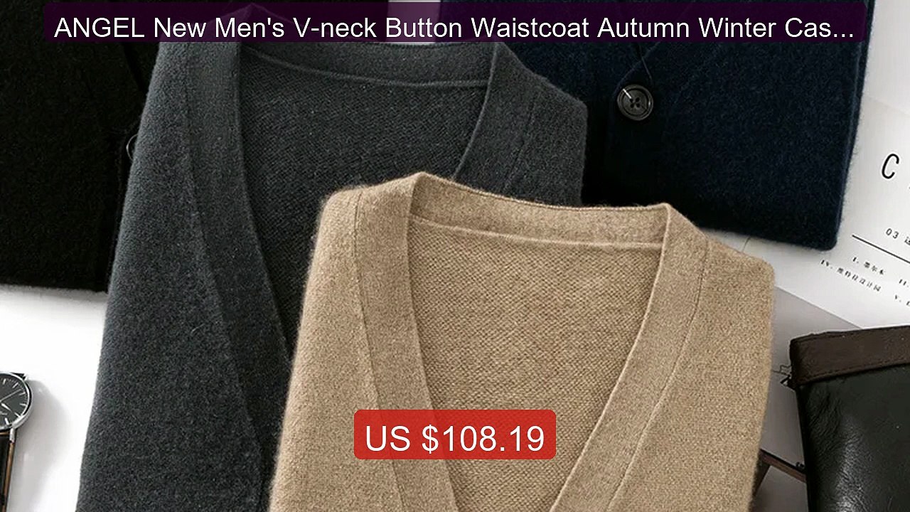 ANGEL New Men's V-neck Button Waistcoat Autumn Winter Cashmere Sle... -- Best Deal 2026 | Shop Now!