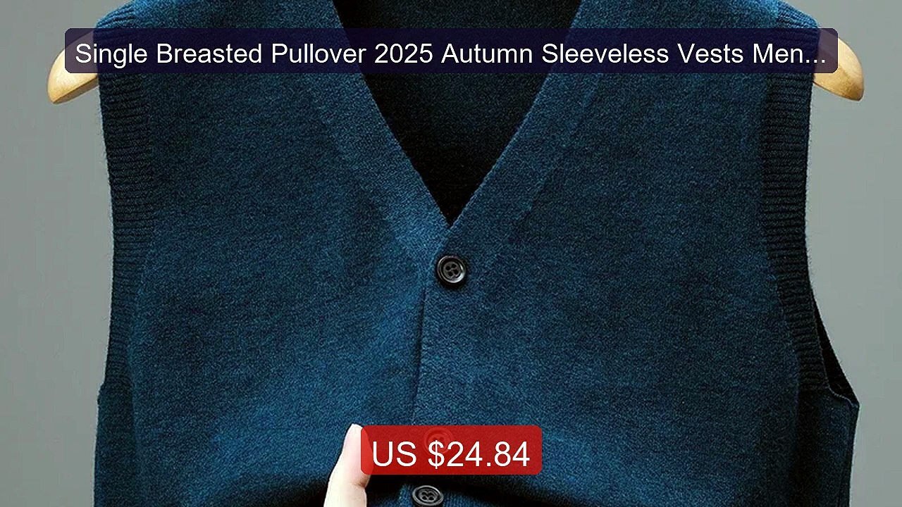 Single Breasted Pullover 2025 Autumn Sleeveless Vests Men Work... -- Hot Deal 2026 | Limited Offer!