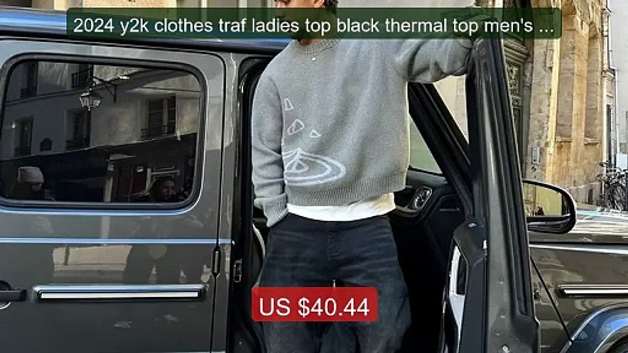2024 y2k clothes traf ladies top black thermal top men's lo... -- Top Pick 2026 | Unbeatable Price!