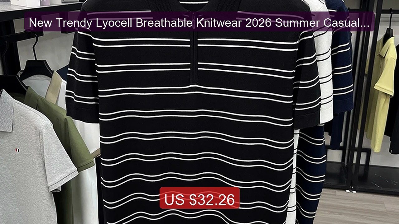 New Trendy Lyocell Breathable Knitwear 2026 Summer Casual Striped L... -- Top Rated 2026 | Buy Now!