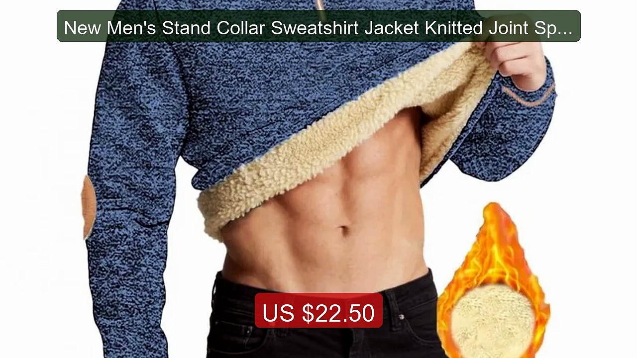 New Men's Stand Collar Sweatshirt Jacket Knitted Joint Splicin... -- Hot Deal 2026 | Limited Offer!