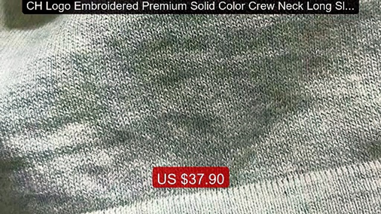 CH Logo Embroidered Premium Solid Color Crew Neck Long Sleeve... -- Amazing Value 2026 | Must Have!