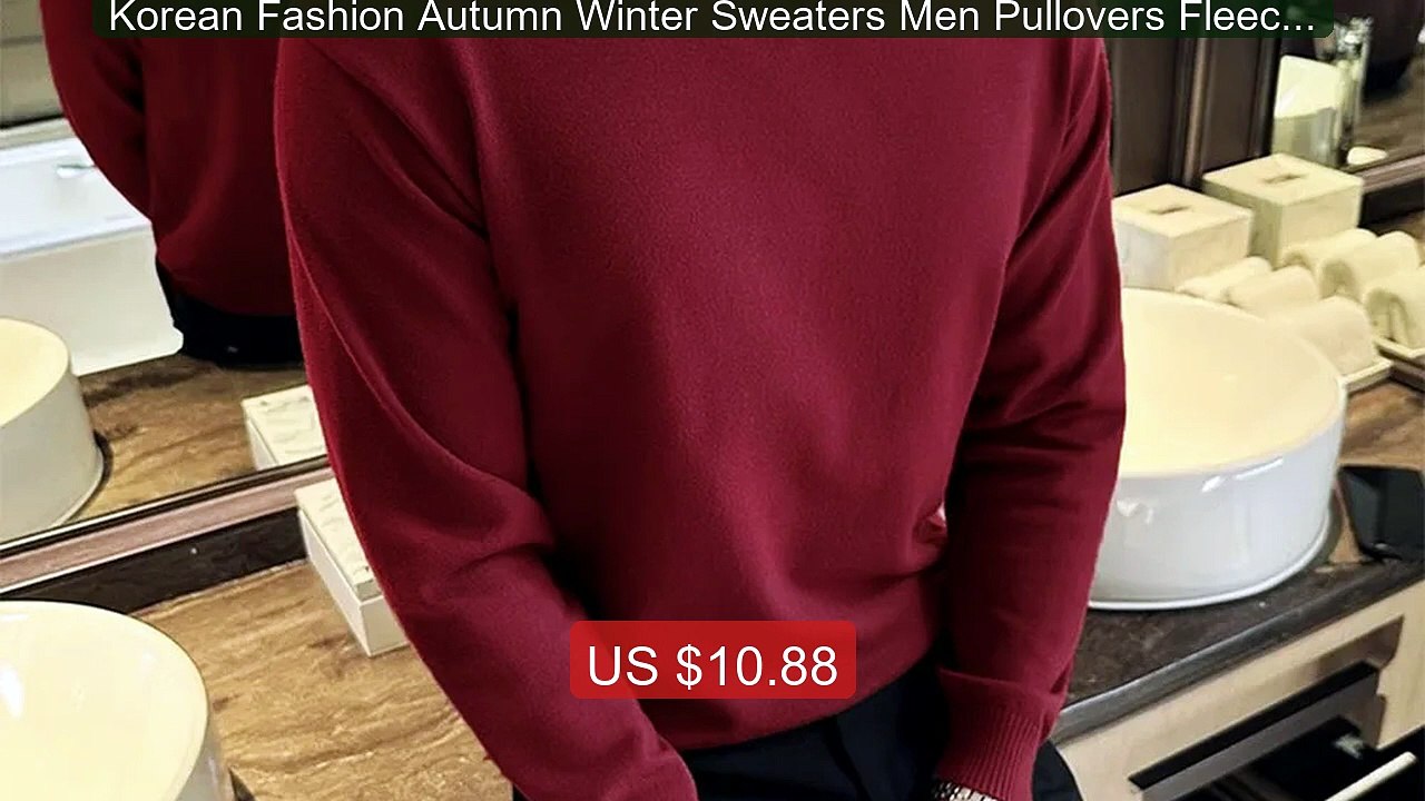 Korean Fashion Autumn Winter Sweaters Men Pullovers Fleece Turtlene... -- Top Rated 2026 | Buy Now!