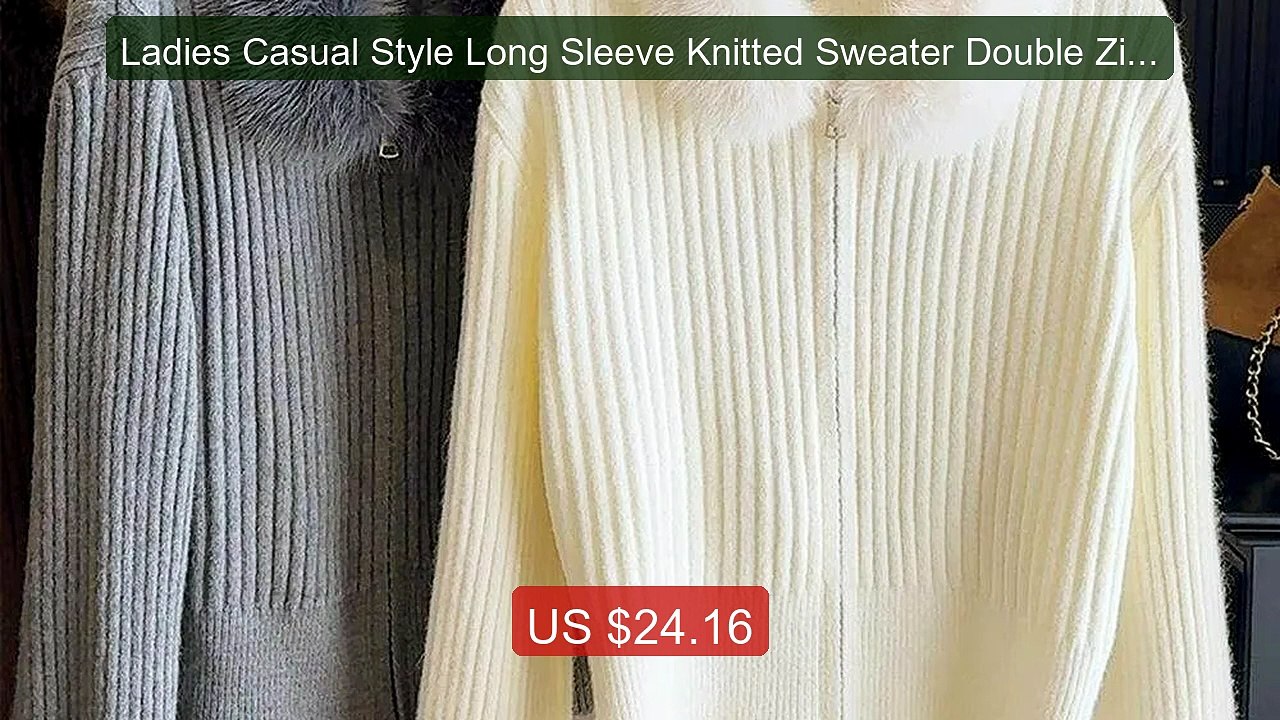 Ladies Casual Style Long Sleeve Knitted Sweater Double Zipp... -- Top Pick 2026 | Unbeatable Price!