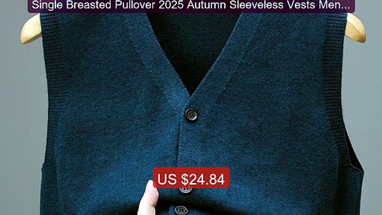 Single Breasted Pullover 2025 Autumn Sleeveless Vests Men W... -- Top Pick 2026 | Unbeatable Price!