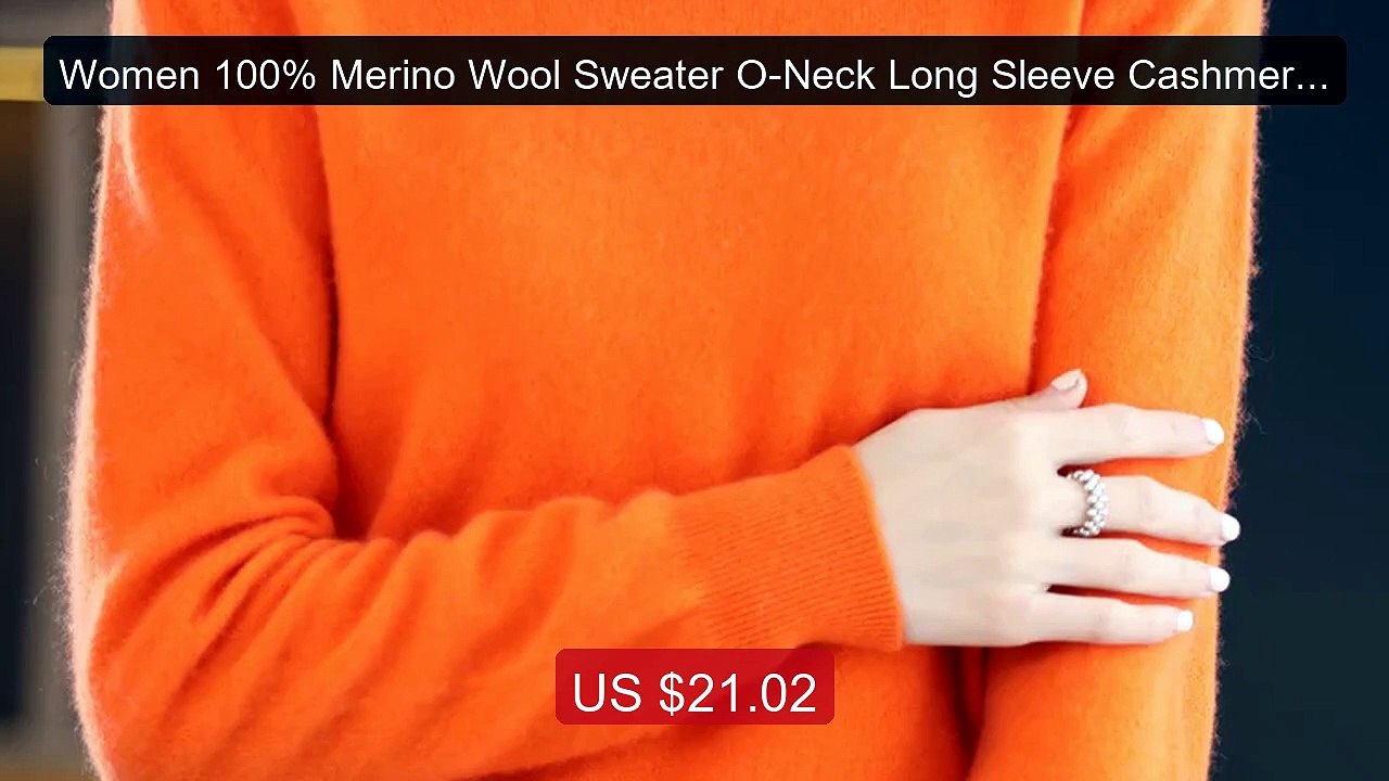 Women 100% Merino Wool Sweater O-Neck Long Sleeve Cashmere Kn... -- Amazing Value 2026 | Must Have!