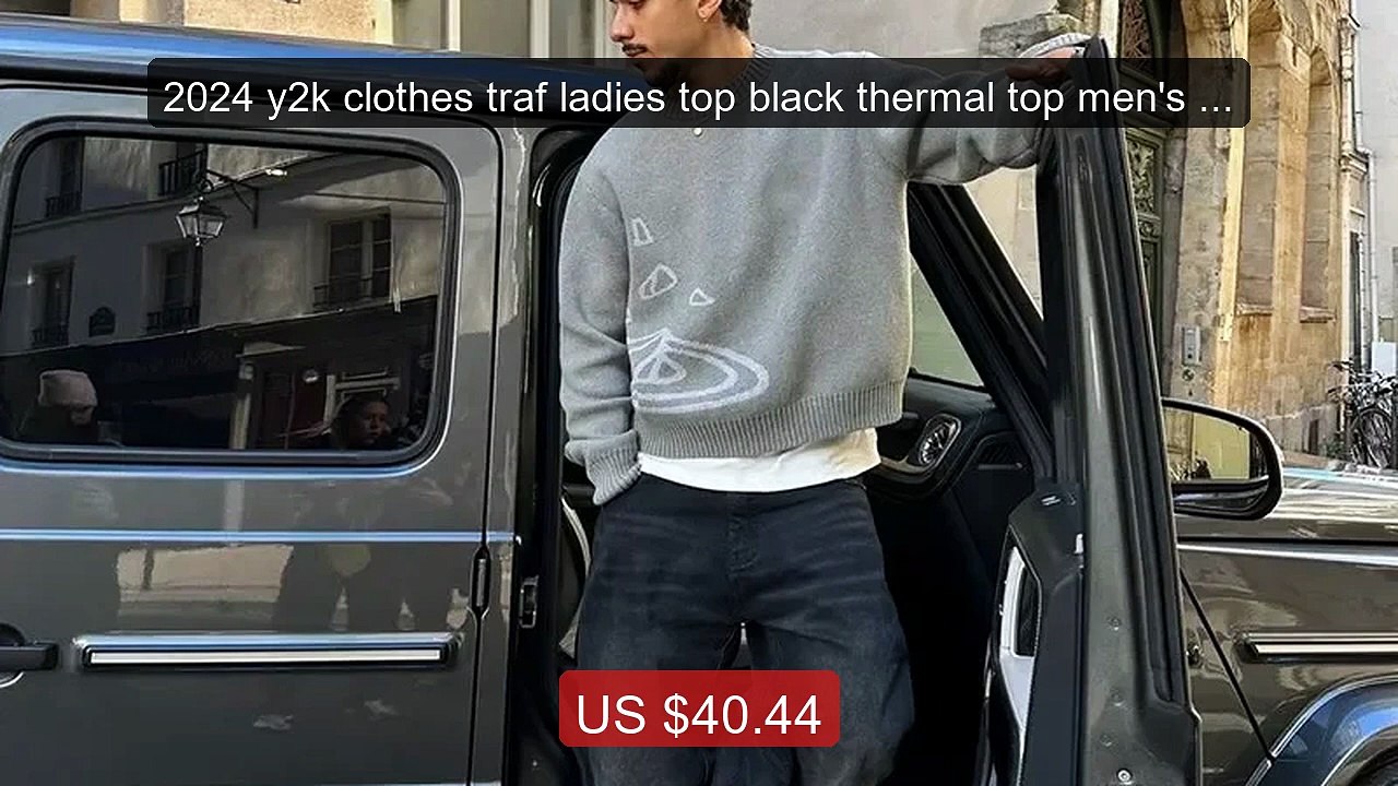 2024 y2k clothes traf ladies top black thermal top men's lo... -- Top Pick 2026 | Unbeatable Price!