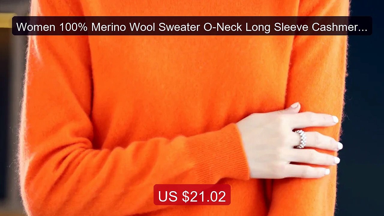 Women 100% Merino Wool Sweater O-Neck Long Sleeve Cashmere Kn... -- Amazing Value 2026 | Must Have!