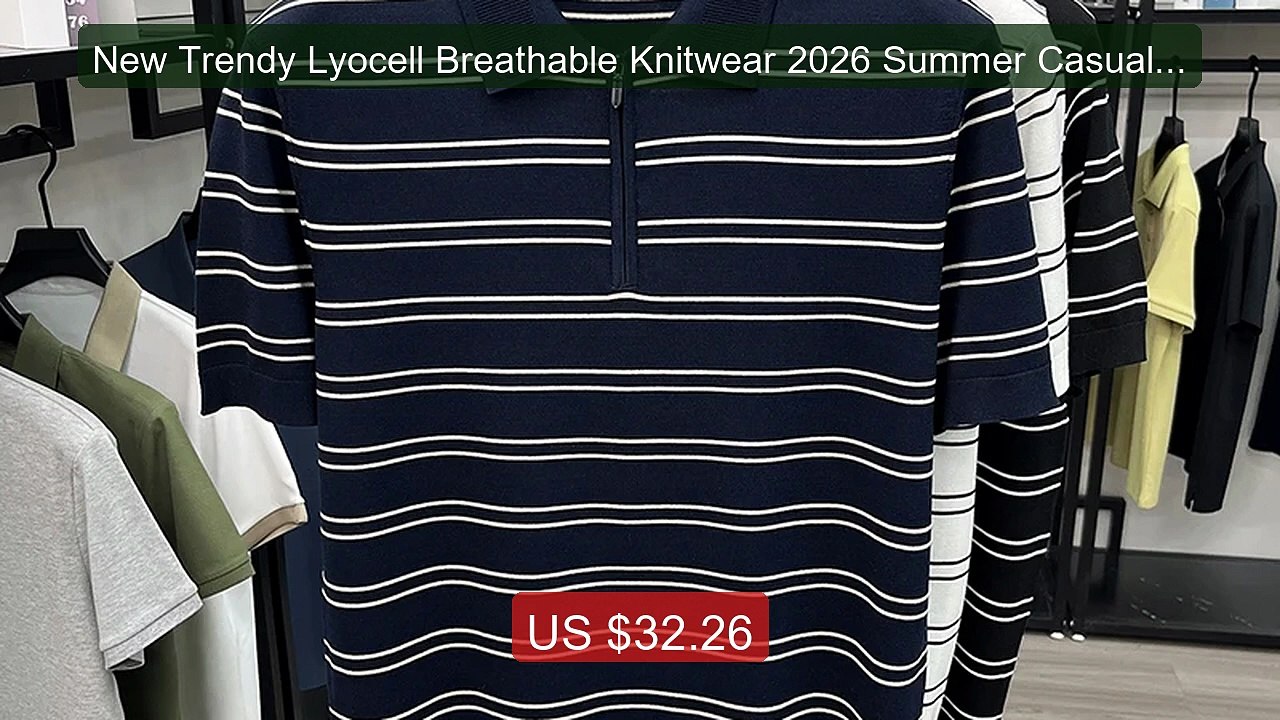 New Trendy Lyocell Breathable Knitwear 2026 Summer Casual Striped L... -- Top Rated 2026 | Buy Now!