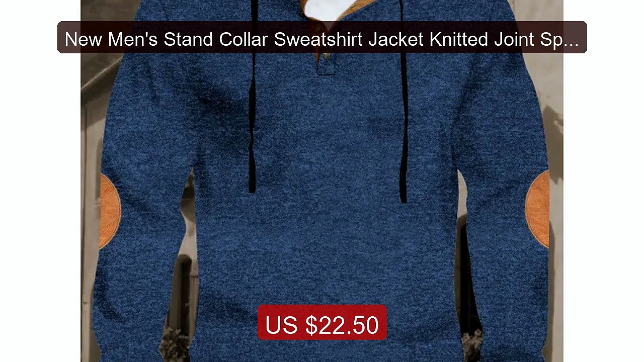 New Men's Stand Collar Sweatshirt Jacket Knitted Joint Splicing Cas... -- Top Rated 2026 | Buy Now!