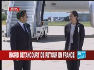 arriver Ingrid Bétancourt a Paris france 24