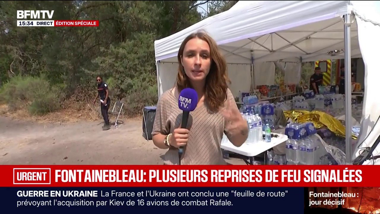 Incendies de Fontainebleau: les habitants solidaires avec les pompiers qui luttent contre les flammes