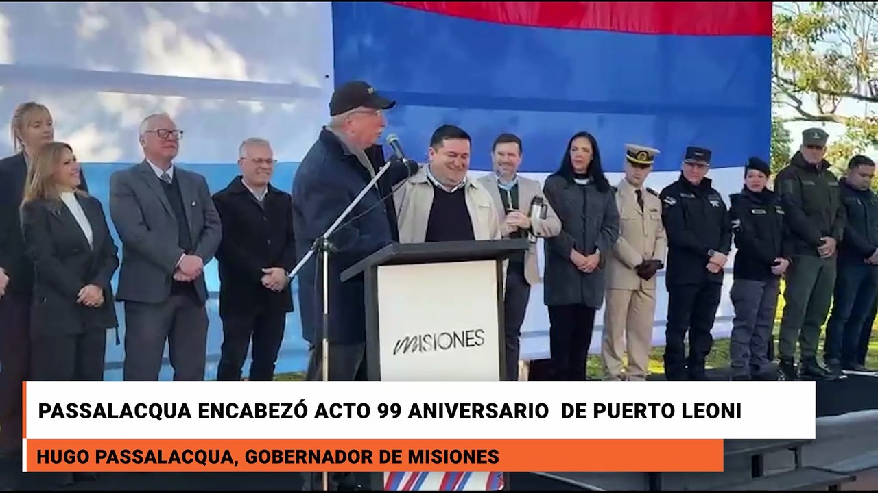 Passalacqua encabezó acto 99 aniversario  de Puerto Leoni