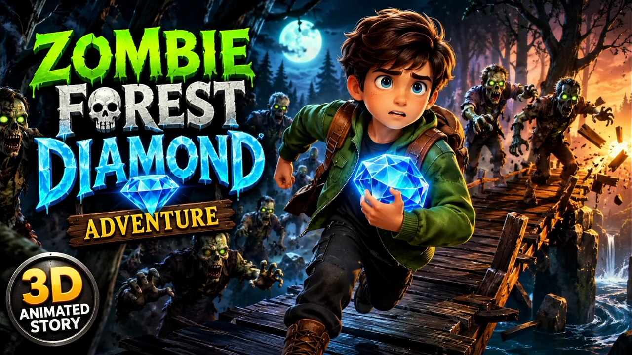 Zombie Forest Diamond Adventure | Brave Boy Leo | 3D Animated Story
