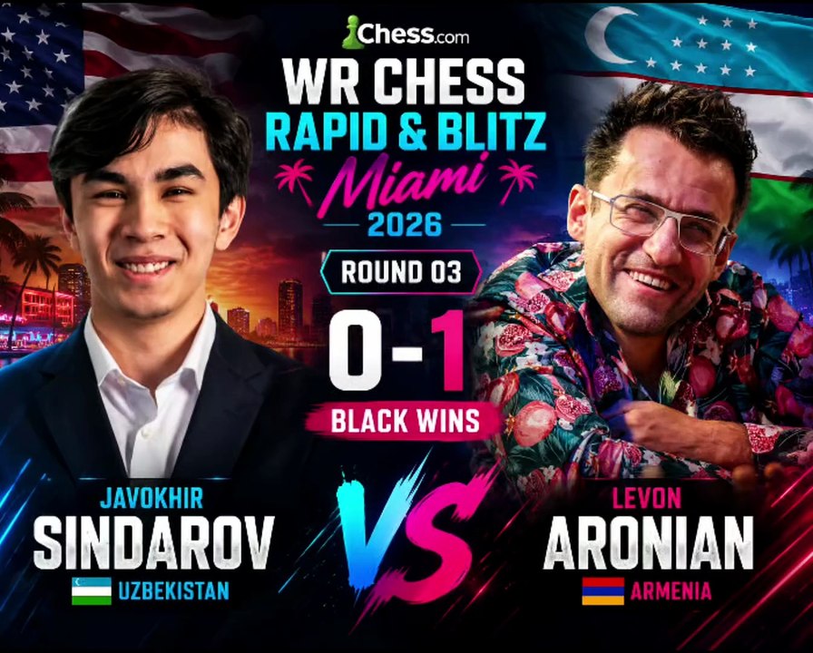 Aronian's Powerful Attack Leaves Sindarov Helpless #wrchess #aronian #sindarov #chess #chessnetx