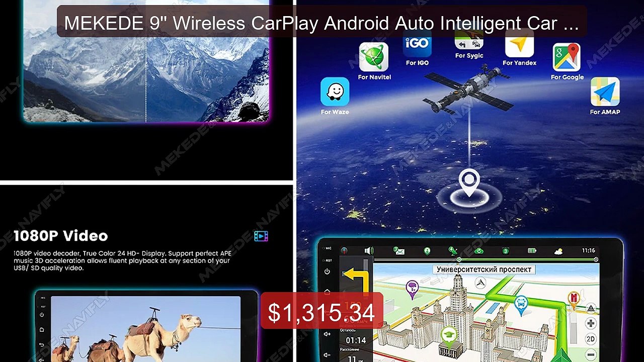 MEKEDE 9'' Wireless CarPlay Android Auto Intelligent Car Syste... -- Best Buy 2026 | Great Quality!