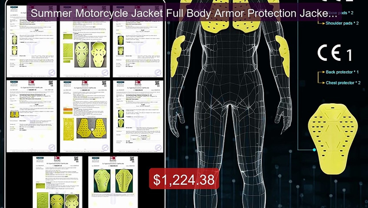 Summer Motorcycle Jacket Full Body Armor Protec...
