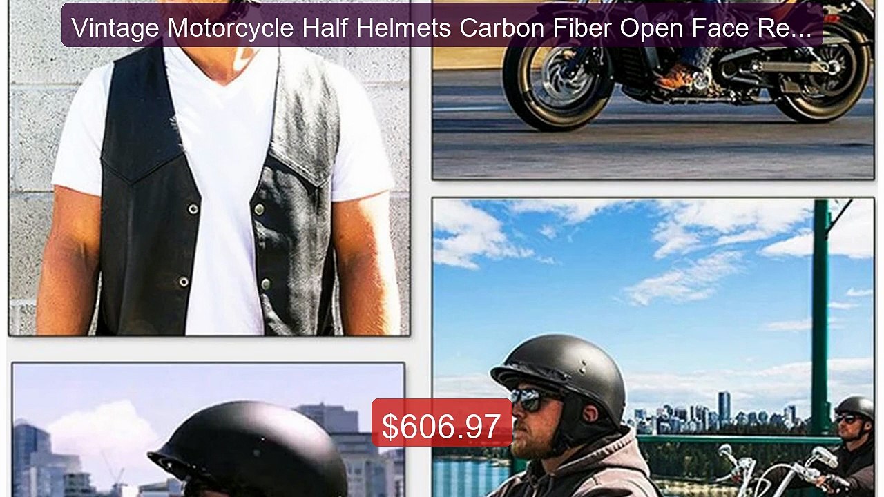 Vintage Motorcycle Half Helmets Carbon Fiber Open Face Retro M... -- Best Buy 2026 | Great Quality!