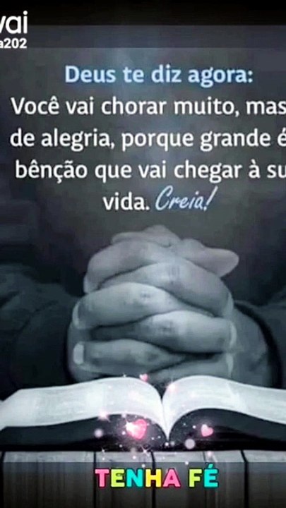 Palavra de Deus de ontem pra hoje, Deus te diz agora: você vai chorar muito, mas é de alegria, porque grande é a benção que vai chegar à sua vida. Creia!