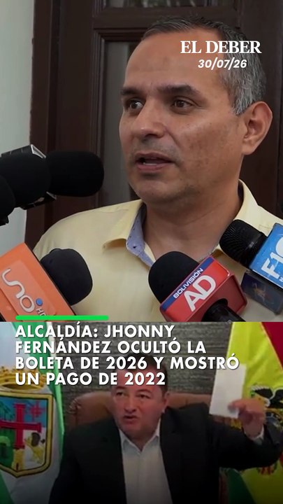 El Secretario Municipal de Finanzas demostró que el exalcalde Fernández mostró una boleta del año 2022 donde pagó Bs 8775 por el impuesto del año 2021, pero no mostró la boleta de pago del año 2026 donde pagó solo Bs 322