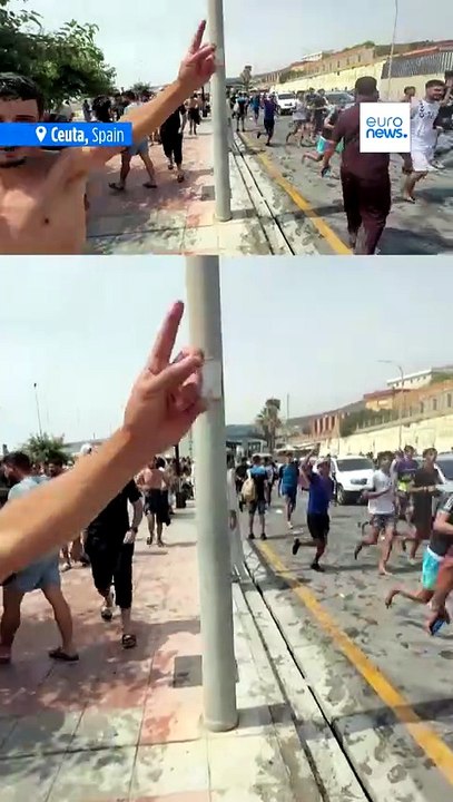 Spain mobilises troops to Ceuta as thousands of migrants continue to swim across the border from Morocco