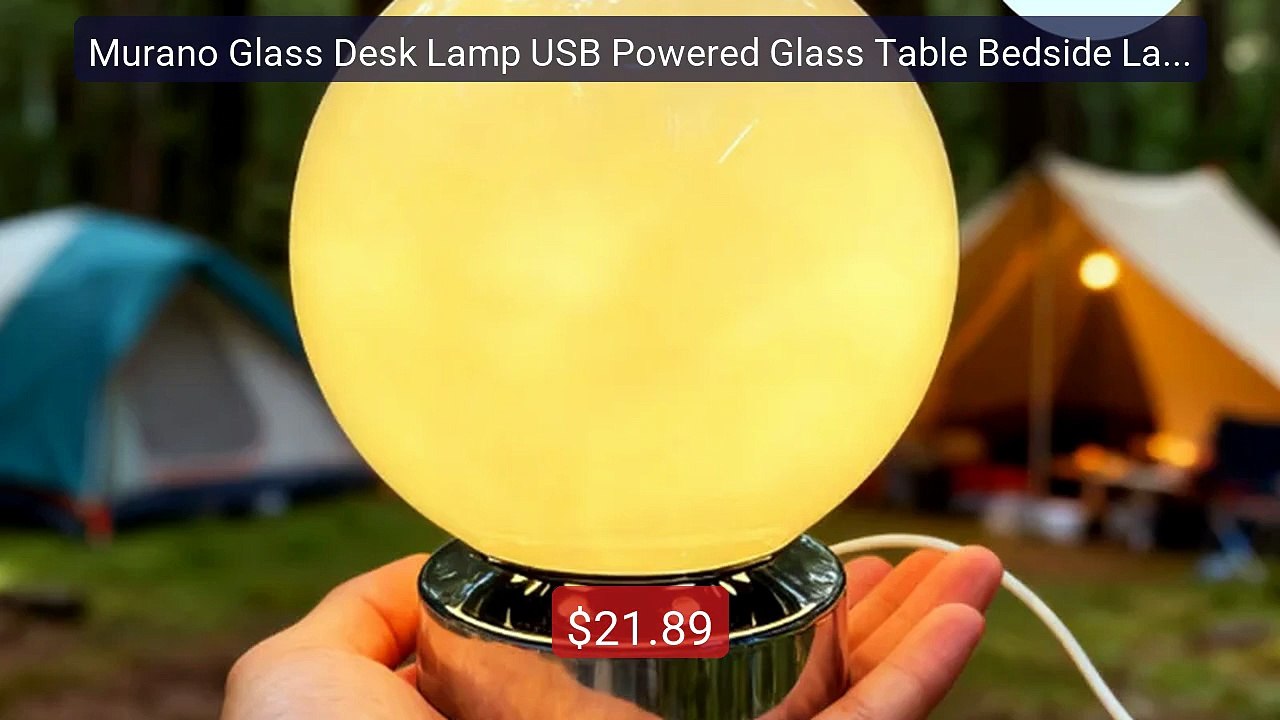 Murano Glass Desk Lamp USB Powered Glass Table Bedside Lamps Vintag... -- Top Rated 2026 | Buy Now!