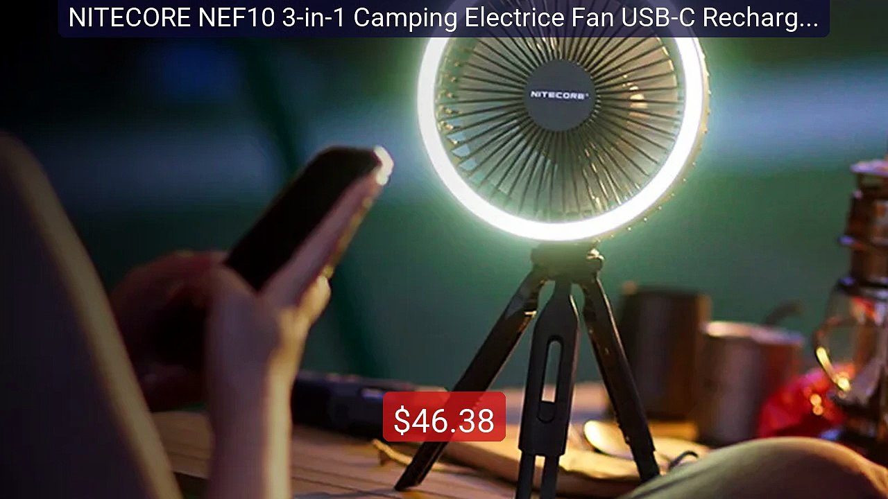 NITECORE NEF10 3-in-1 Camping Electrice Fan USB-C Rechargea... -- Top Pick 2026 | Unbeatable Price!