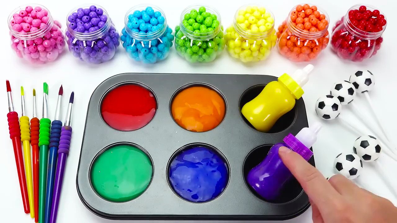 Satisfying Video l How to make Rainbow Milk Bottles for Lollipop Candy into Playdoh Cutting ASMR