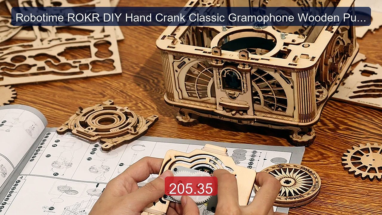 Robotime ROKR DIY Hand Crank Classic Gramophone Wooden Puzzle Model... -- Top Rated 2026 | Buy Now!