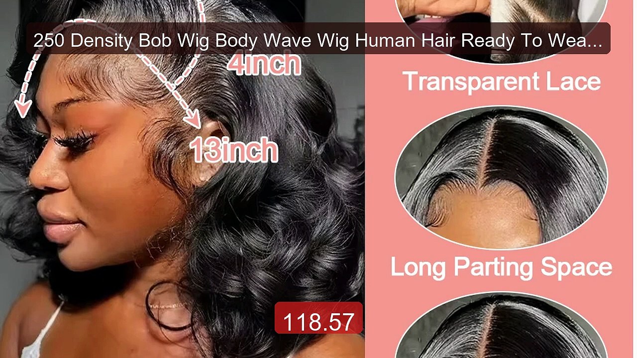 250 Density Bob Wig Body Wave Wig Human Hair Ready To Wear Br... -- Amazing Value 2026 | Must Have!