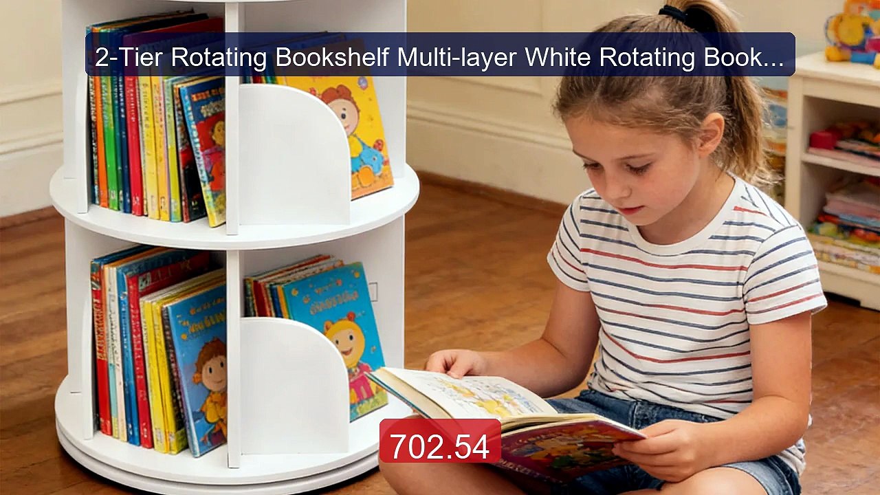 2-Tier Rotating Bookshelf Multi-layer White Rotating Bookshelf... -- Best Buy 2026 | Great Quality!