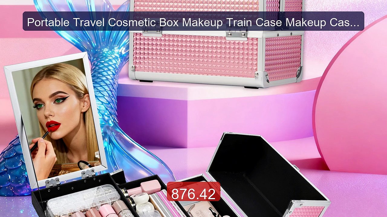 Portable Travel Cosmetic Box Makeup Train Case Makeup Case wit... -- Best Buy 2026 | Great Quality!
