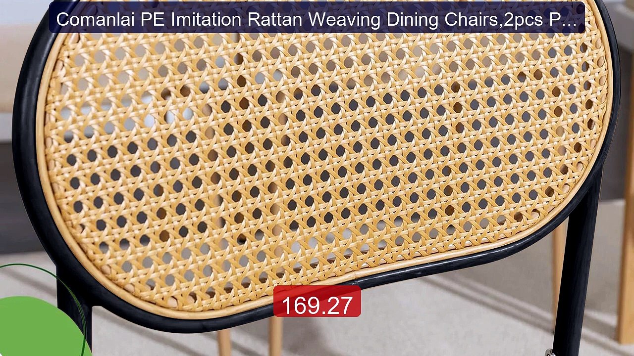 Comanlai PE Imitation Rattan Weaving Dining Chairs,2pcs PU Uph... -- Hot Deal 2026 | Limited Offer!